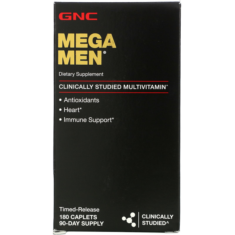 GNC Mega Men, Clinically Studied Multivitamin, 180 Caplets