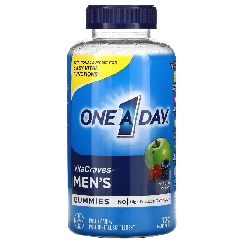 One-A-Day, Men's VitaCraves, Multivitamin/Multimineral Supplement, 170 Gummies
