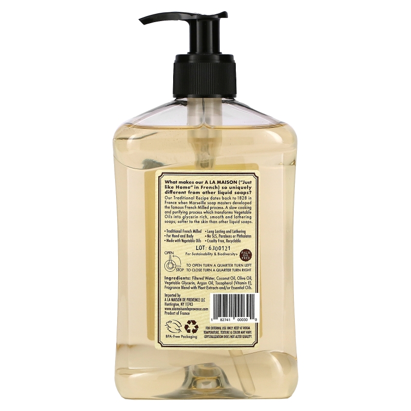 A La Maison de Provence Hand & Body Liquid Soap White Tea 16.9 fl oz (500 ml)