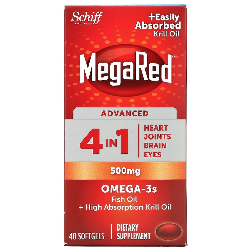 Schiff, MegaRed, Advanced 4 In 1 Omega-3s, 500 mg, 40 Softgels