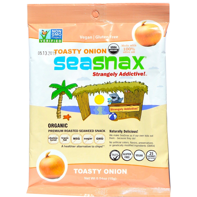 SeaSnax Toasty Onion Roasted Seaweed Snack 5 sheets - .54 oz (15 g)