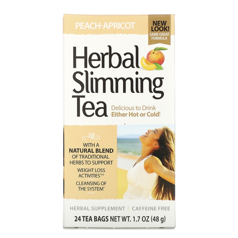 21st Century Health Care Травяной чай для похудения Персик-абрикос без кофеина 24 пакетика 16 унции (45 г)