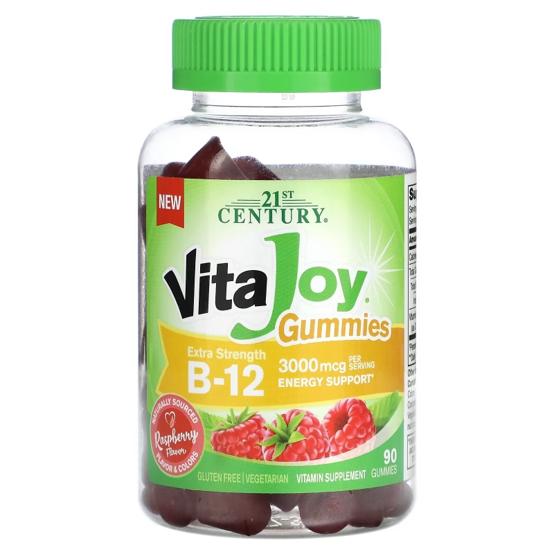 21st Century, VitaJoy Gummies, B-12, Extra Strength, Raspberry, 1500 mcg, 90 Gummies