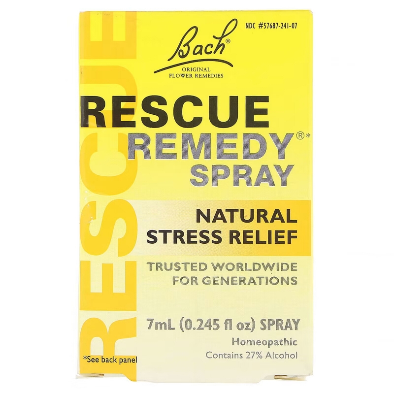 Bach, Original Flower Remedies, Rescue Remedy, Natural Stress Relief Spray, 0.245 fl oz (7 ml)
