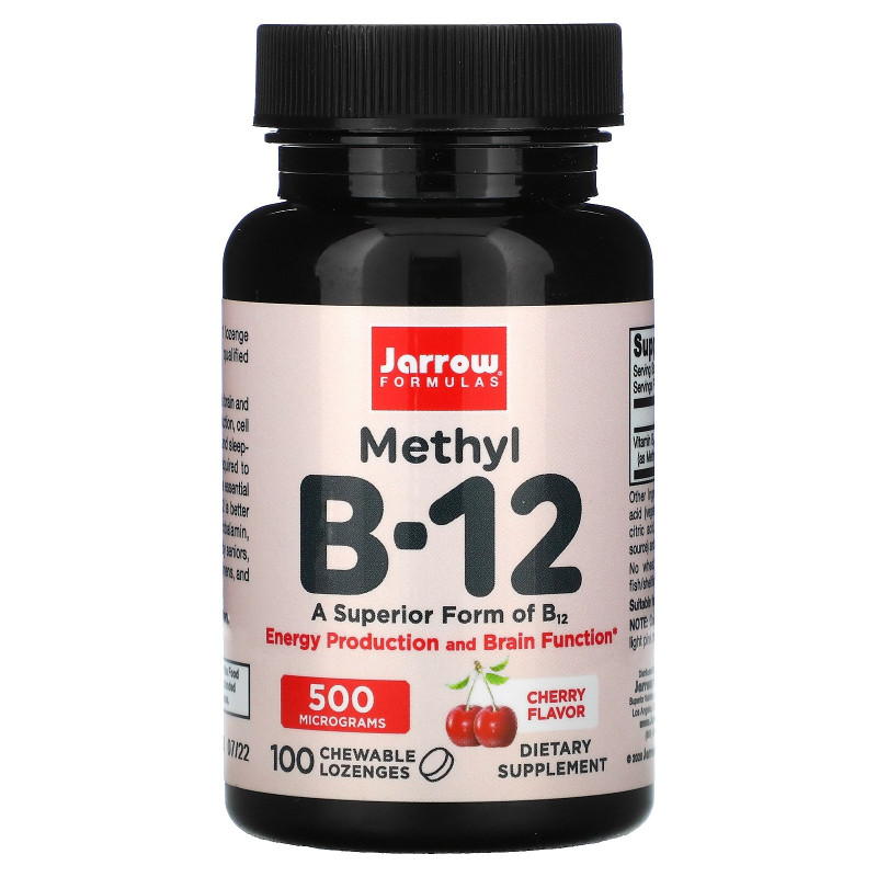 Jarrow Formulas, Methyl B-12, Cherry , 500 mcg, 100 Chewable Lozenges