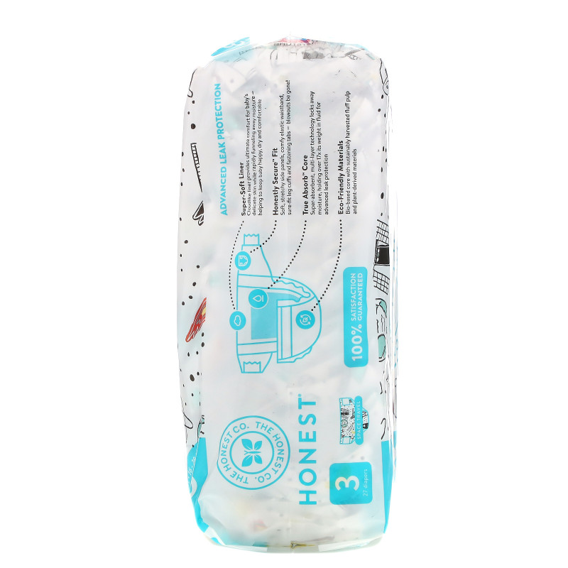 The Honest Company, Honest Diapers, Size 3, 16-28 Pounds, Space Travel, 27 Diapers