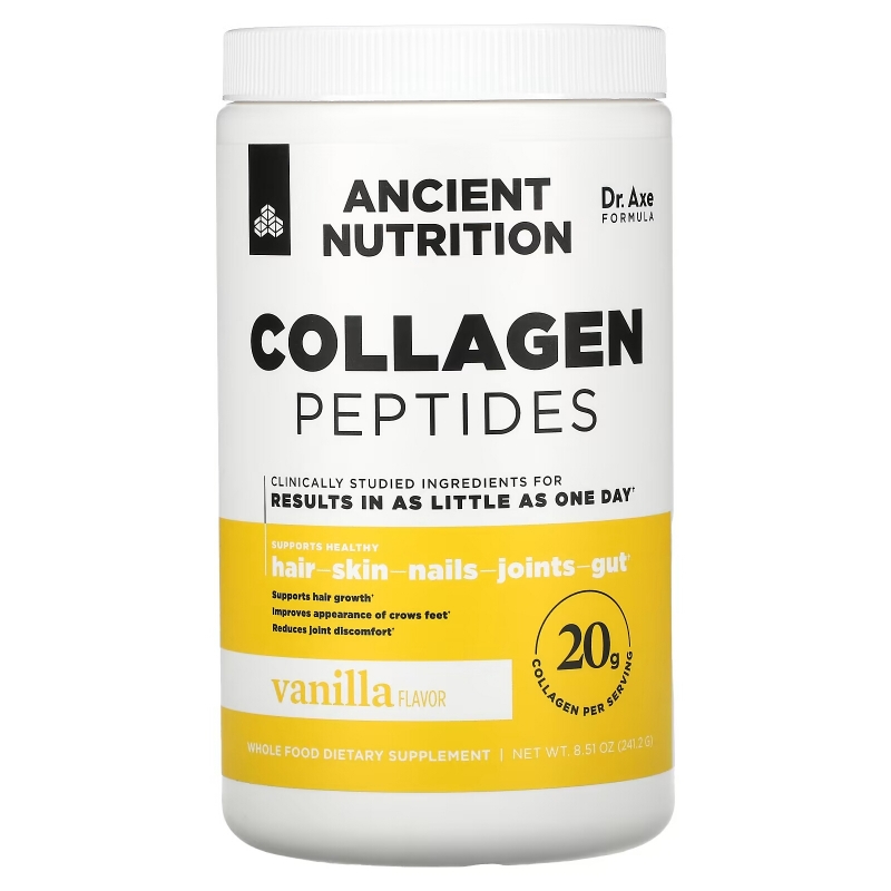 Dr. Axe / Ancient Nutrition, Collagen Peptides, Vanilla, 8.51 oz (241.2 g)