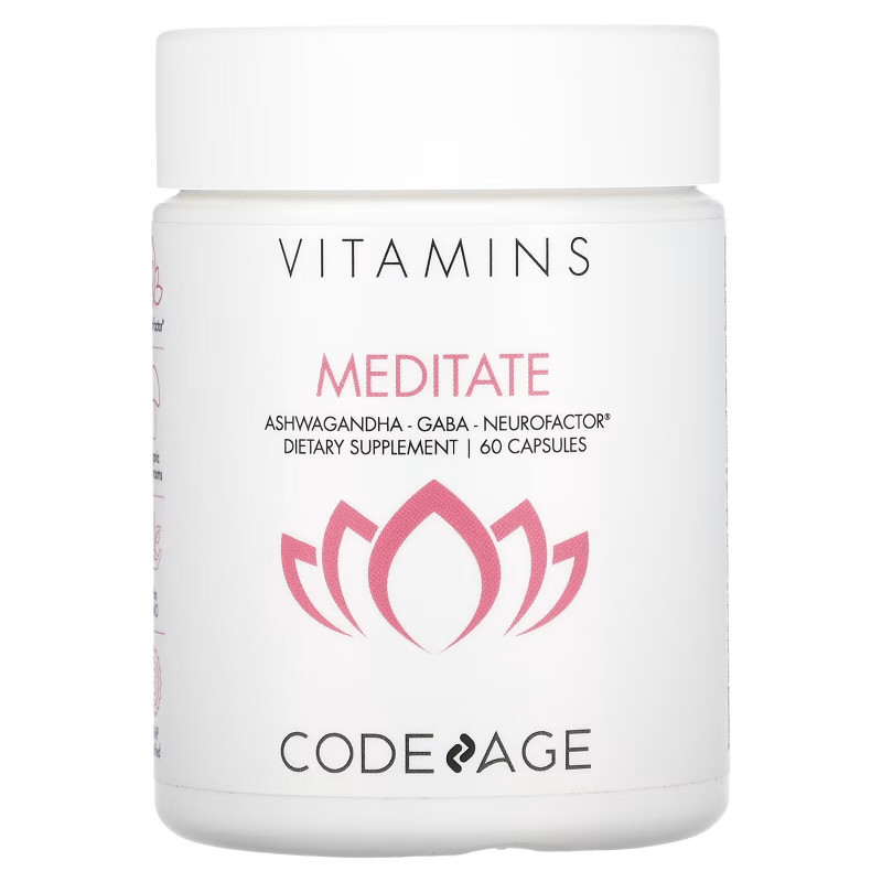 Codeage, Vitamins, Meditate, Ashwagandha, Gaba, Neurofactor, 60 Capsules