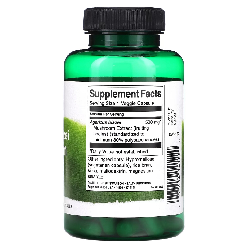 Swanson, Agaricus Blazei Mushroom Extract, 500 mg, 90 Veggie Caps