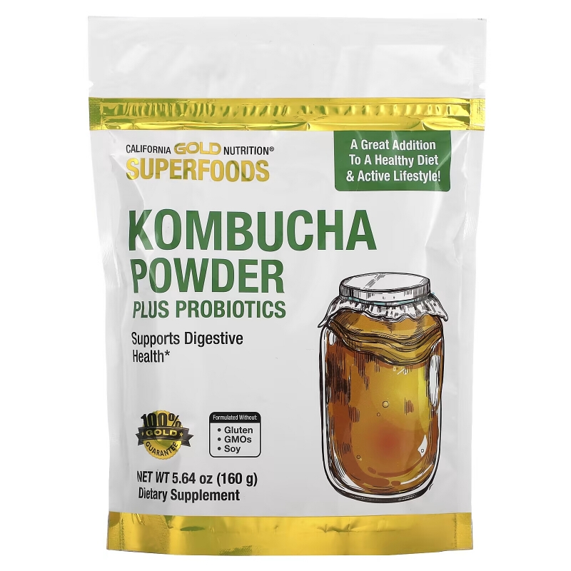 California Gold Nutrition, SUPERFOODS - Kombucha Powder Plus Probiotics, 5.64 oz (160 g)